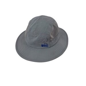 REI Co-op Kids Grey Sun Hat Wide Brim Mesh Hiking Camping Hat Size 4Y-7Y